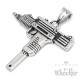Uzi Maschinenpistole Ketten-Anhänger aus Edelstahl silber poliert Gangster-Schmuck
