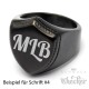 Siegelring in Schild-Form mit individueller Wunsch-Gravur schwarz matt gebürstet
