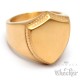Goldener Siegelring in Schild-Form mit individueller Wunsch-Gravur matt gebürstet