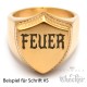 Goldener Siegelring in Schild-Form mit individueller Wunsch-Gravur matt gebürstet