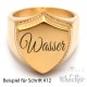 Goldener Siegelring in Schild-Form mit individueller Wunsch-Gravur matt gebürstet