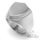 Siegelring mit individueller Wunsch-Gravurin Schild-Form 316L Edelstahl silber matt