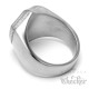 Siegelring mit individueller Wunsch-Gravurin Schild-Form 316L Edelstahl silber matt