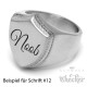 Siegelring mit individueller Wunsch-Gravurin Schild-Form 316L Edelstahl silber matt