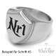 Siegelring mit individueller Wunsch-Gravurin Schild-Form 316L Edelstahl silber matt
