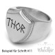 Siegelring mit individueller Wunsch-Gravurin Schild-Form 316L Edelstahl silber matt