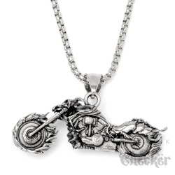 Heavy Metal Hand mit Skull Devil Horns Pommesgabel Mano Cornut Edelstahl Halskette