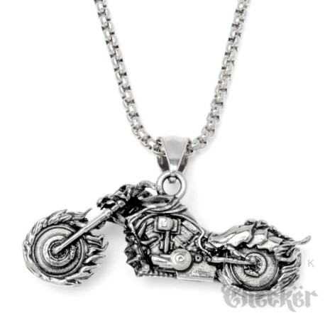 Heavy Metal Hand mit Skull Devil Horns Pommesgabel Mano Cornut Edelstahl Halskette