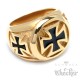 Edelstahl Biker Ring Eisernes Kreuz Herren Siegelring silber schwarz detaillert