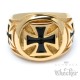 Edelstahl Biker Ring Eisernes Kreuz Herren Siegelring silber schwarz detaillert