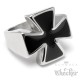 Goldener Ring mit 3 Eisernen Kreuzen Edelstahl Ring Iron Cross Siegelring Biker