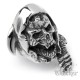 Großer Sensenmann-Ring aus Edelstahl Totenkopf Sichel Samcro Bikerschmuck Geschenk