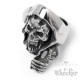 Großer Sensenmann-Ring aus Edelstahl Totenkopf Sichel Samcro Bikerschmuck Geschenk
