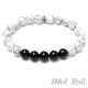 Weißes Mot Roll Perlen-Armband mit schwarzem Onyx kombiniert Edelstein Herren