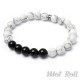 Weißes Mot Roll Perlen-Armband mit schwarzem Onyx kombiniert Edelstein Herren