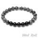 Grau-schwarzes Mot Roll Perlen-Armband aus Jaspis & Onyx Edelstein Herren Geschenk