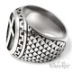 Kreuz Ring aus massivem 316L Edelstahl verzierter Herren Siegelring silber Geschenk
