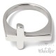 Kreuz Ring aus massivem 316L Edelstahl verzierter Herren Siegelring silber Geschenk