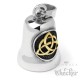 Bikerbell mit Triqueta aus Edelstahl silber poliert Motorrad Glücksbringer Ridebell