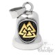 Bikerbell mit goldenem Valknut aus Edelstahl WIkinger Motorrad-Glocke Glücksbringer