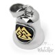 Bikerbell mit goldenem Valknut aus Edelstahl WIkinger Motorrad-Glocke Glücksbringer