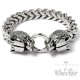 Wolf Armband aus Edelstahl mit Ringverschluss silber massiv Männer-Armband Geschenk