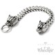 Wolf Armband aus Edelstahl mit Ringverschluss silber massiv Männer-Armband Geschenk