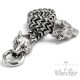 Cooles Wolf-Armband mit Ringverschluss Edelstahl silber Bikerschmuck Herren Armkette
