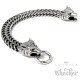 Cooles Wolf-Armband mit Ringverschluss Edelstahl silber Bikerschmuck Herren Armkette
