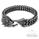 Grauer Wolf Herren Armband aus Edelstahl Wikinger Armkette Biker Schmuck Geschenk