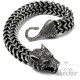 Grauer Wolf Herren Armband aus Edelstahl Wikinger Armkette Biker Schmuck Geschenk