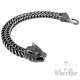 Grauer Wolf Herren Armband aus Edelstahl Wikinger Armkette Biker Schmuck Geschenk
