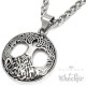 Yggdrasil Anhänger aus Edelstahl verzierter Welten-Baum aus Edelstahl Germanen Kette