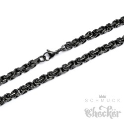 Hochwertige Edelstahl Kette Königskette Halskette schwarz 60cm 4,5mm Biker Hiphop