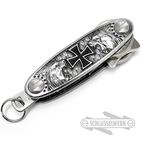 Schlüssel-Organizer mit Eisernem Kreuz und Löwen Schlüsselanhänger Herren Geschenk