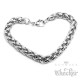 Edelstahl Männer Herren Armband Zopfkette besondere Form geflochten silber 7mmØ