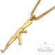 Schwarzer AK-47 Anhänger & Halskette aus Edelstahl Kalaschnikow Gangster Schmuck