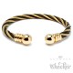 Flexibler Stahlseil Armreif aus Edelstahl gold & schwarz Damen Herren Geschenk