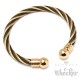 Flexibler Stahlseil Armreif aus Edelstahl gold & schwarz Damen Herren Geschenk