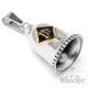 Onepercenter Bikerbell aus Edelstahl silber & gold 1%er Glücksbringer Guardian Bell