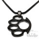 Massiver Schlagring Anhänger aus Edelstahl schwarz Halskette Männerschmuck Geschenk