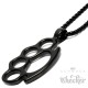 Massiver Schlagring Anhänger aus Edelstahl schwarz Halskette Männerschmuck Geschenk
