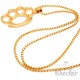 Goldener Schlagring Anhänger aus massivem Edelstahl Goldkette Damen Herren Geschenk