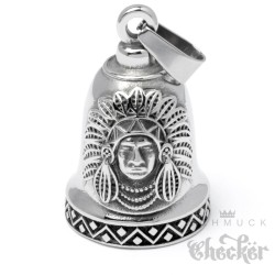 Bikerbell mit 2 Indianer Häuptlingen Edelstahl Glücksglocke Motorradfahrer Geschenk