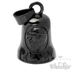 Schwarze Bikerbell mit Adler Rabe Motorrad Glücksbringer Glocke Biker Geschenk