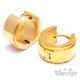 Hochwertige Ohrringe gold poliert Edelstahl Klapp-Creolen Herren Schmuck Geschenk