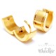 Hochwertige Ohrringe gold poliert Edelstahl Klapp-Creolen Herren Schmuck Geschenk