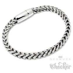 Massives Herren Fuchsschwanz-Armband aus poliertem Edelstahl hochwertige Armkette