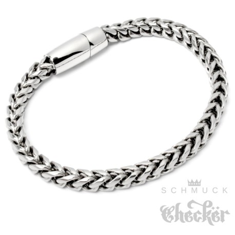 Massives Herren Fuchsschwanz-Armband aus poliertem Edelstahl hochwertige Armkette