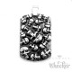 XL Edelstahl Herren Anhänger DogTag Totenkopf silber schwarz + Königskette Biker